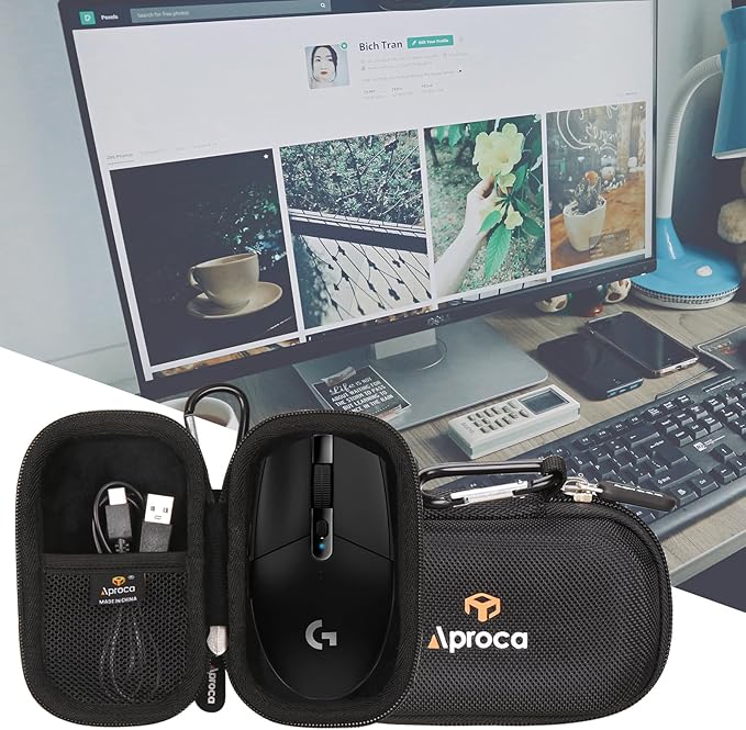 Aproca Black Portable Hard Storage Case, for Logitech G305 Lightspeed Wireless Gaming Mouse