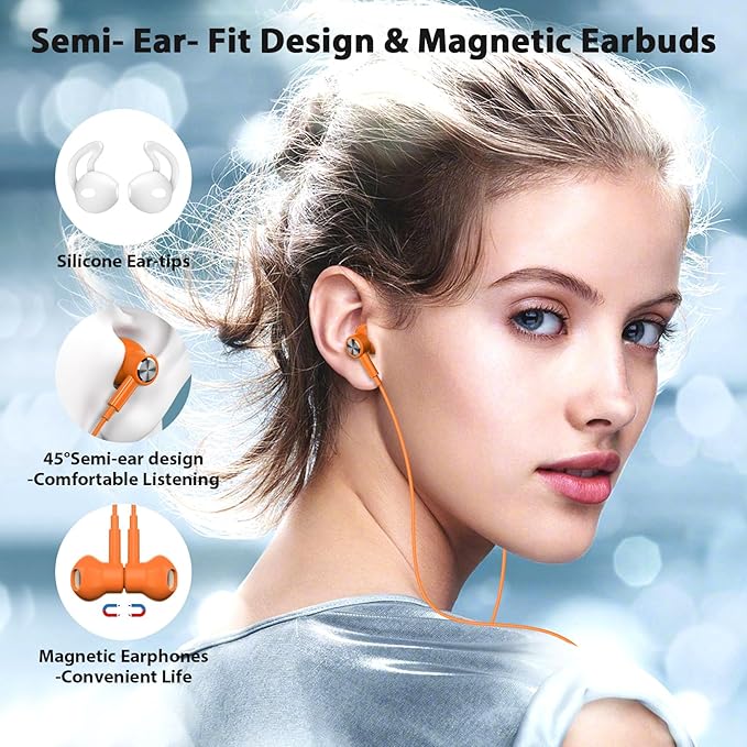 USB C Headphones for iPhone 17 Pro Max 16e 16 Plus 15 Pro, Type C Wired Earbuds with Mic HiFi Magnetic Sport Earphones for iPad Pro Air Samsung Flip Fold 6 Galaxy S25 FE S24 S23 OnePlus 13 12 9