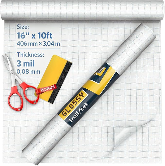 Self Adhesive Clear Glossy Laminating Roll 16” x 10ft 3 MIL Multipurpose Laminating Film Roll Peel and Stick