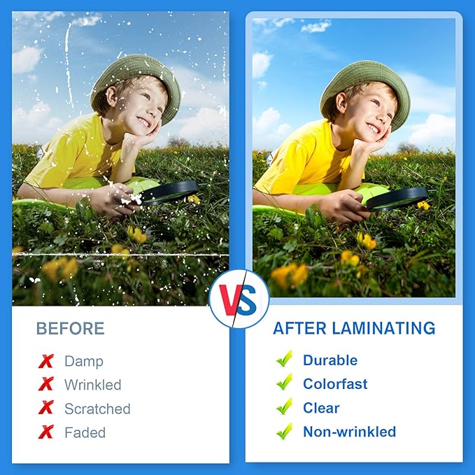 KTRIO 100 Pack Thermal Laminating Sheets 5 Mil, Hold 2 x 3.5 inch Business Card Laminate Pouches for Laminator, Clear Lamination Paper Protection 2.3 x 3.7 inch, Round Corner, Home & Office