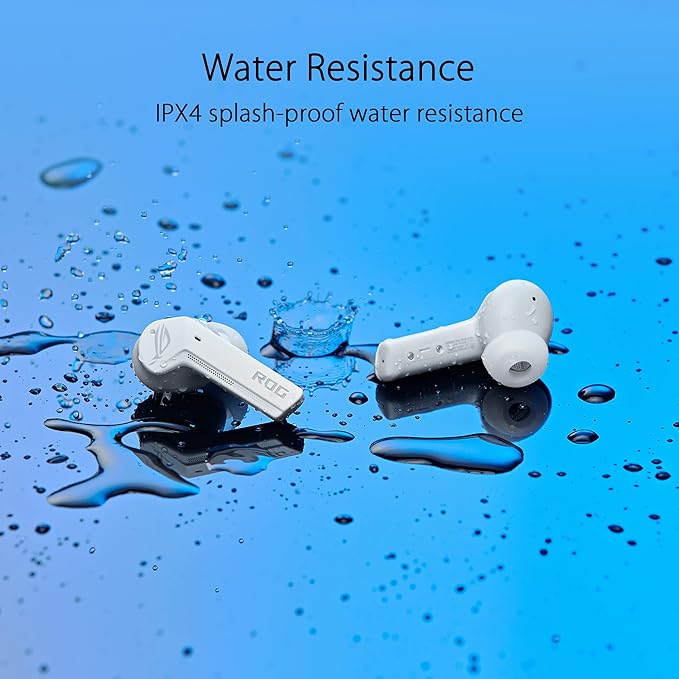 ASUS ROG Cetra True Wireless Gaming Earbuds – Bluetooth, Low-Latency, Active Noise Cancellation(ANC), Touch Control, IPX4 Water Resistant, 27Hr Battery, Quick Wireless Charging, for PC, Mobile - White