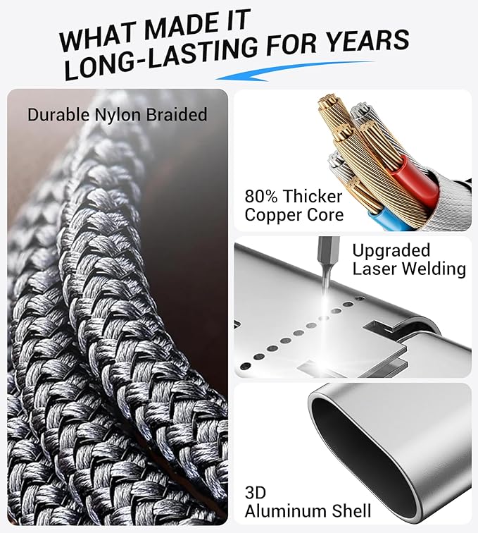 Temdan for Travel Vacation Essentials,3 in 2 USB C Cable for Apple Watch Charger/iPhone 16 Charger/Lightning,Multi Charging Cable Cord,Camping Essentials,Designed for iWatch & iPhone 16-12-4FT Pink