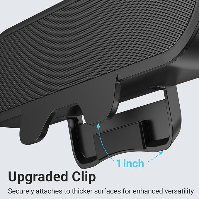 INGA Computer Speakers for Desktop PC, USB Monitor Speaker Bar with Clip-On, Wired Desk Speakers with HD Stereo Loud Sound, Laptop Speaker Mini Sound Bar, Easily Clamps to Monitor