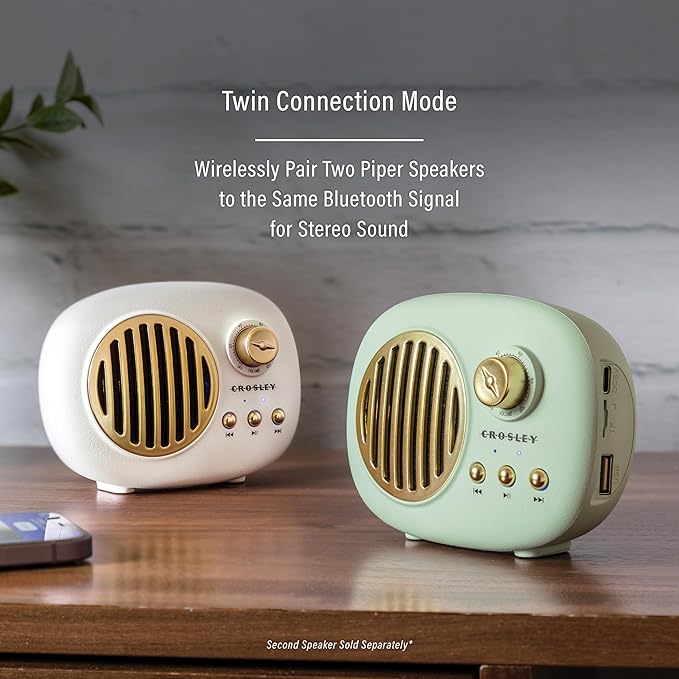 Crosley CR3044A-WH Piper Portable Bluetooth Speaker, White