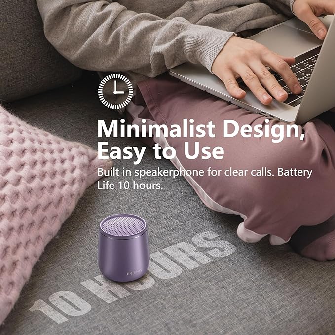 INSMY C17-MAX, Waterproof Small Bluetooth Speaker, Rich Audio, Pairing, Portable, Handheld, Purple