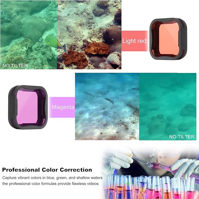 6 Pack Camera Lens Filter Set for GoPro Hero7 6 5 Black 2018,3ND Filters(ND8/ND16/ND32),CPL Filter, Light Red/Magenta Filters, Neutral Density Circular Polarizer,Protective for Color Correction