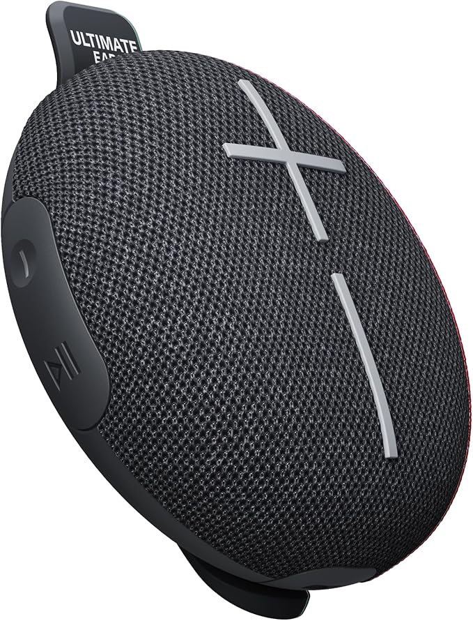 Ultimate Ears MINIROLL Ultra-Portable Waterproof Bluetooth Speaker, Big Bass, IP67 Dustproof, 131 ft Range - Gentle Black