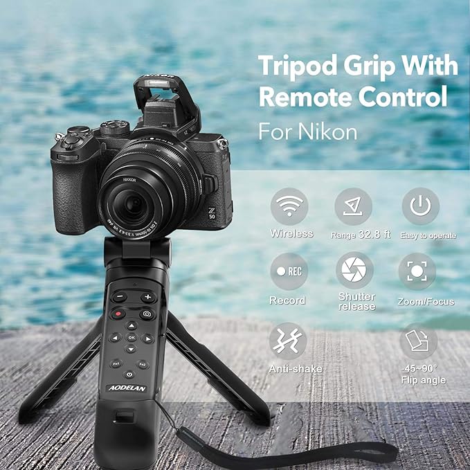 Wireless Camera Remote Control Shooting Grip Tripod with Shutter Release - Compatible with Nikon COOLPIX B600, A1000, P1000, Z50, Z30, P950 - for Travel, Vlogging, Photography