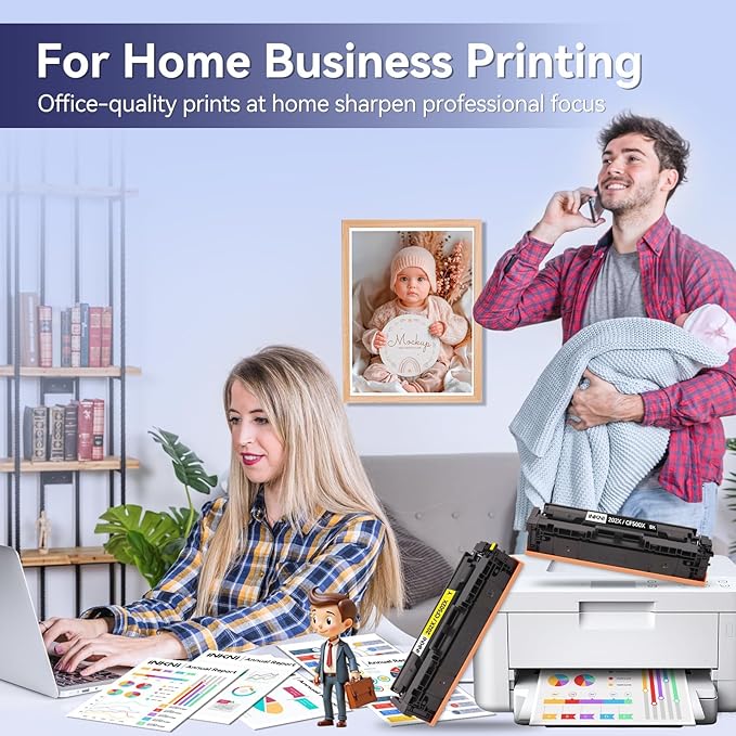 202X Toner Cartridges CF500X - Compatible Replacement for HP 202X 202A for Color Laserjet Pro MFP M281fdw M254dw M281fdn M281cdw M280nw M254dn M254nw High Yield Toner Cartridge CF500A (with Chip )