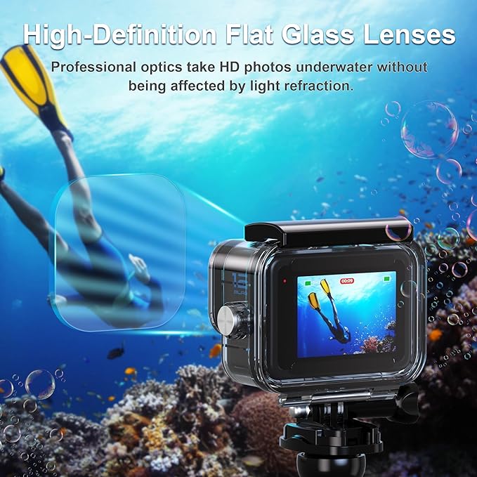 Waterproof Case for GoPro Hero 13 12 11 10 9 Black, 230FT/70M Underwater Diving Housing Protective Case Action Camera Accessories