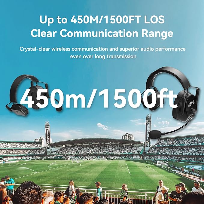 Came-TV Kuminik8 1.9GHz Wireless Intercom Headset System Noise Cancellation Zero Latency Full Duplex 5 Person Team Communication with Hardcase for Church Boating TV Film Production Drone