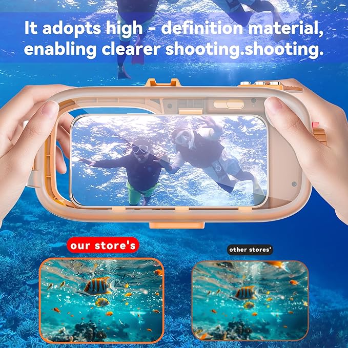 Professional Diving Phone Case, 15m/49ft Underwater Photography Housing, Bluetooth Connection - Button Control, Universal Waterproof Snorkeling Phone case for iPhone and Samsung Android