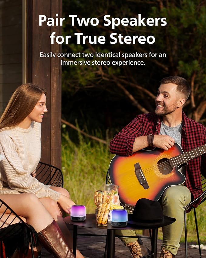 Philips S1108 Portable Bluetooth Speaker, 3W RMS, 9H Playtime, TWS Stereo Pairing, LED Light Effects, USB-C Charging – Compact Wireless Speaker for Home, Outdoor, Travel