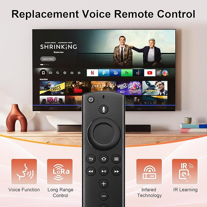 2nd Gen Replacement Voice Remote Control Fit for Fire Smart TVs 2nd/3rd Gen,TV Cube,TVs Stick Lite/4K Max,Not for Insignia-Toshiba-Pioneer Smart TV