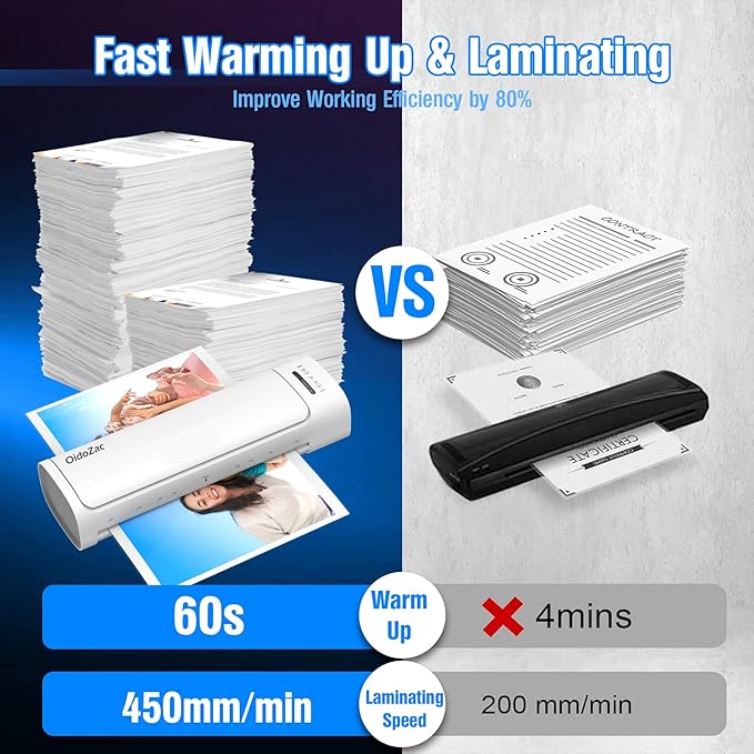 Laminator Machine 13 Inch, 60s Quick Warm-Up Never Jam Laminating Machine with 52 Laminating Sheets, 9 in 1 A3 Thermal Machine Hot & Cold with Paper Trimmer Corner Rounder for Office School Home Use