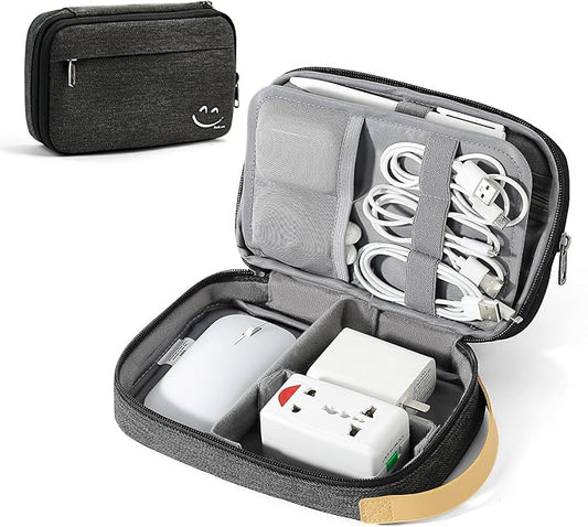 Travelkin Cord Organizer Travel, Electronic Organizer Travel Case, Cable Organizer Bag For Cords,Chargers Phone, Sd Card,Usbs (Black)