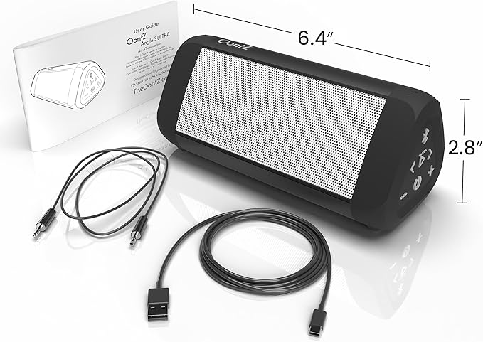 OontZ Ultra Portable Bluetooth Speaker 5.0 - IPX7 Waterproof, 14W Enhanced Sound, 20-Hr Battery, 100ft Wireless Range, Deep Bass and Clear Audio, Durable Shower Speaker for Pool or Beach (White)