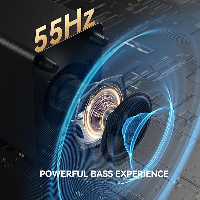 3.1CH Dolby Atmos Soundbar for Smart TV, 390w Virtual Atomos Surround Sound & Wired Subwoofer, 4K HDR Passthrough, HDMI/eARC Home Theater System