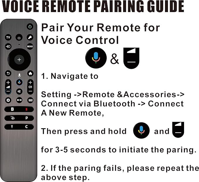 Universal Voice Remote Control for Sony Bravia TV Remote Control Replacement for Google Android Smart TV Bravia XR 3 7 8 9 KD X77L X80K X85K X90K A80K S30 Series Controller 2019-2025