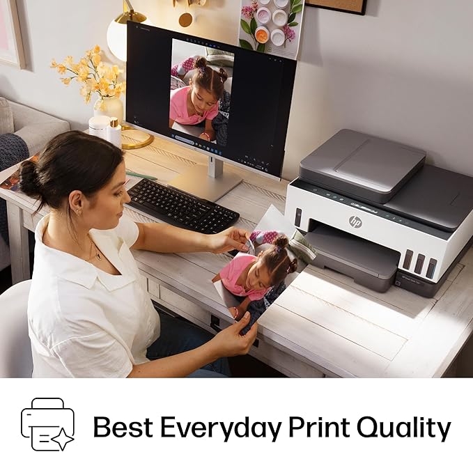 HP Smart Tank 7301 Wireless All-in-One Ink Tank Printer, Scanner, Copier with 2 years of ink included, Best-for-home office, Refillable, AI-enabled (28B70A)