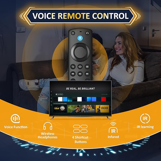 Voice Remote Replacement Compatible with Fire Smart TV Cube/TVs Stick/TV Stick 4K/4K Max,Compatible with Insignia,4-Series Omni Smart TVs