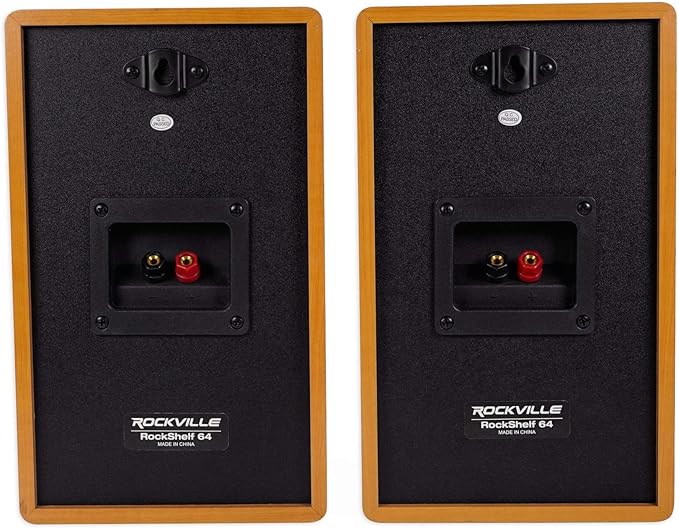 Rockville Pair RockShelf 68C V2 400W Wood 6.5" Bookshelf Speakers, 8 Ohm, Kevlar Woofers, Silk Dome Tweeters, Wall-Mountable, for Home Theater and Music