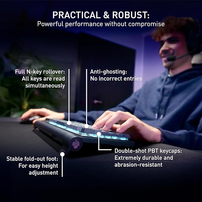 MX 8.3 TKL Wireless Mechanical Gaming Keyboard | LCD Display & Rotary Knob | Hot Swappable MX2A Red Switches | Starfall Grey