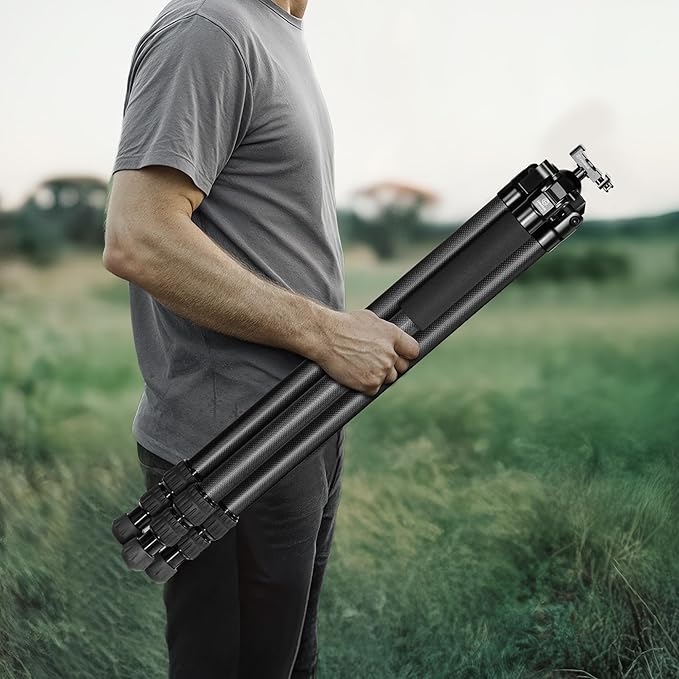 FANAUE Carbon Fiber Tripod for Hunting with Arca-Swiss Quick Release，Lightweight, Stable Design, Shooting Rest, and Hands-Free Operation for Hunting, Shooting, and Outdoors-HT-3230-45