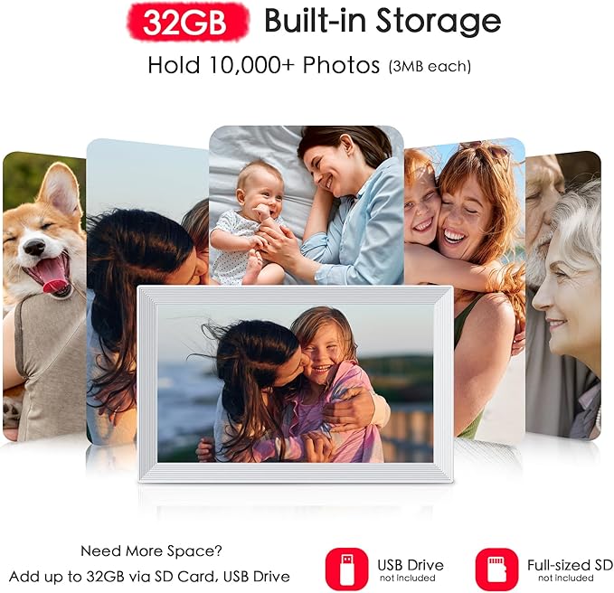 Digital Picture Frame, Frameo 15.6 inch Large Digital Photo Frame WiFi, 1920*1080 IPS FHD Touchscreen, 32GB Storage, Instant Share Pictures Video, Photo Frame Electronic, House Warming, Gift for Mom