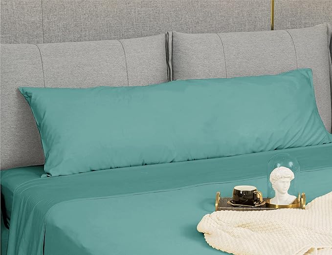 Sunflower Body Pillowcase 100% Cotton Long Pillow Cover/Case Envelope Closure 1 Pack, 21×54 inches Lagoon, Soft and Breathable