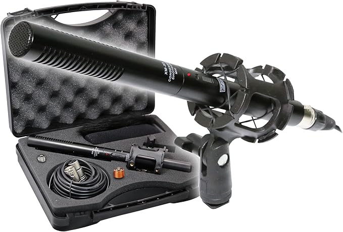 VidPro XM-55 13-Piece Professional Video & Broadcast Unidirectional Condenser Shotgun Microphone Kit - Complete Set Includes 2 Mounts Adapters Cables and More Perfect for Indoor and Outdoor Recording