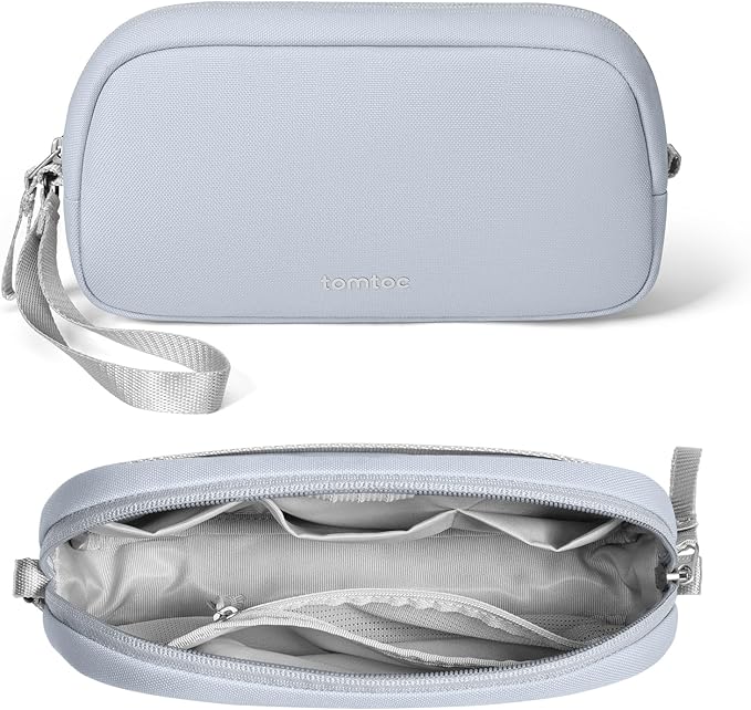 tomtoc Electronics Organizer Travel Case Performance, Water Resistant Bag Cable Tech Pouch Accessories, Carry Storage for Cord, Phone, Cables, Airpods, USB Flash Drive, Daily Items