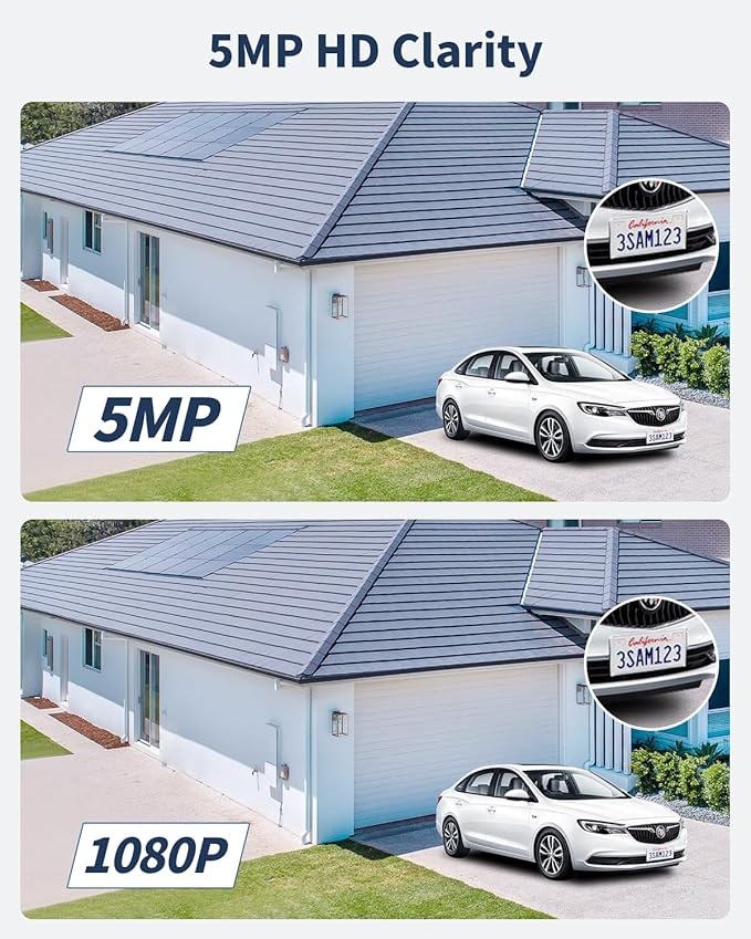 《122°Wide Angle & 80FT Night Vision》Outdoor Wired Security Camera System,CCTV Cameras Outside, Home Video Surveillance Systems