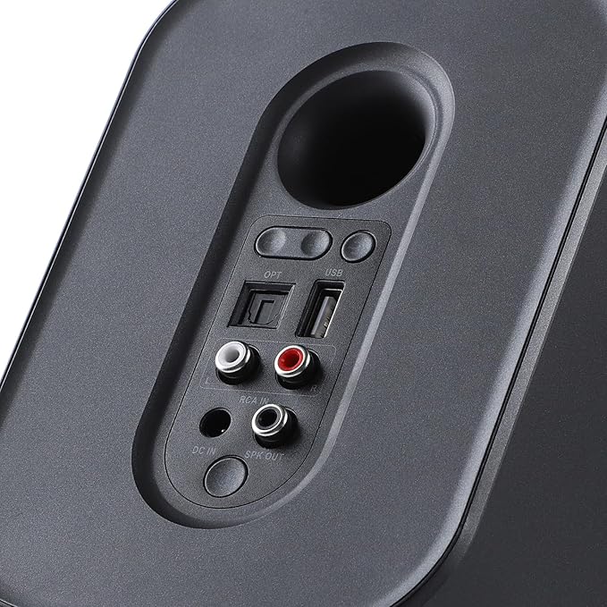 AIYIMA S400 80 Watt 2.0 Channel Home Audio Active Bookshelf Speakers with Bluetooth/Optical/RCA/USB Input for TV,with Woofer, Horn Tweeter,Remote Control