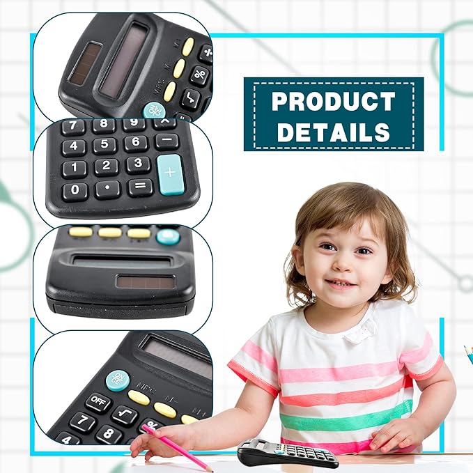 30 Pcs Basic Calculators Bulk Small Pocket Size Calculators Mini 8 Digit Display Calculator for Kids Students School Home Supplies Office Accounting Tool