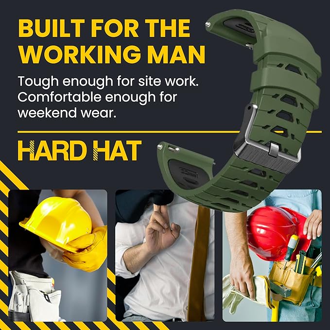 Silicone Watch Strap for Men, Silicone Smart Watch Band Strap for Original & Foreman, Smartwatch Accessories, Quick-Swap Design (Army Green)