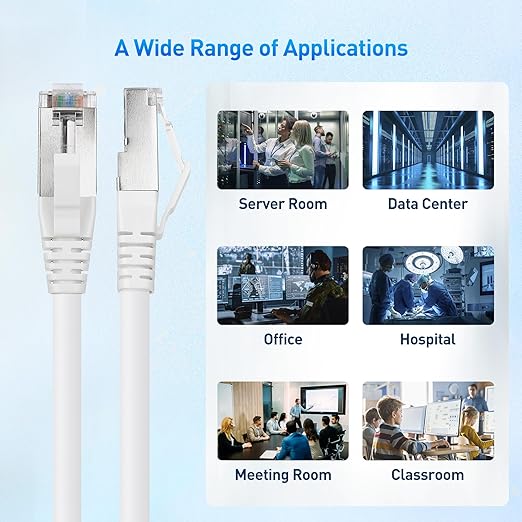 Cable Matters [Cat8 Certified] 2-Pack 40Gbps Shielded Cat 8 Ethernet Cable - 10ft, 2000Mhz Category 8 Ethernet Cord, Cat8 Cable for Gaming, White