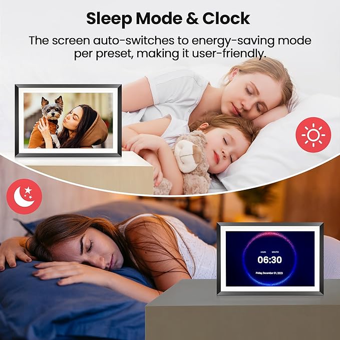 RCA 10.1" WiFi Digital Picture Frame, Electronic Photo Frames 32GB Storage, HD IPS Touch Screen WiFi Frame/Auto Rotate/Wall Mounted, Easy Setup in Uhale App to Share Photo/Video Anytime | (4Pack)