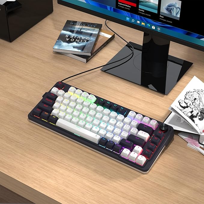 Redragon K673 HE Rapid Trigger Gaming Keyboard, 81 Keys 8K Wired Mechanical Keyboard w/Next-Gen UltraMag 100% POM Silky Magnetic Switch, Dual-Module Floating Structure Design, 2-Layer Noise Dampening