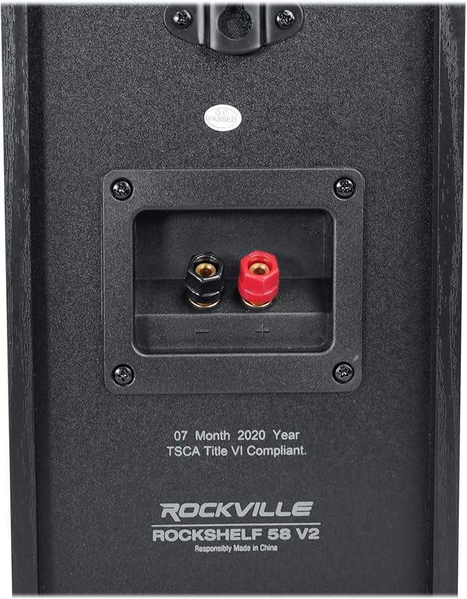 Rockville Pair RockShelf 58B V2 360W Black 5.25" Bookshelf Speakers/8 Ohm, Kevlar Woofers, Silk Dome Tweeters, Wall-Mountable, for Home Theater and Music Enthusiasts