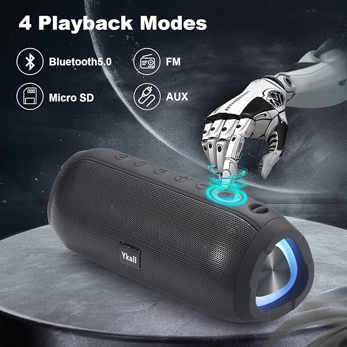 Bluetooth Speakers, Portable Bluetooth Speaker Wireless with 20W Loud Stereo Sound, TWS Pairing for Outdoor, IPX6 Waterproof Shower Speakers, 36H Playtime, Built-in Mic Radio Mode RGB Lights Speakers