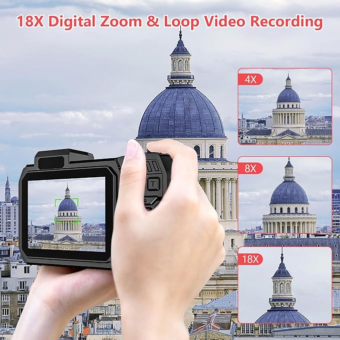 UHD 8K Underwater Camera, 70MP 33FT WiFi Waterproof Digital Camera with 64GB Card, Auto Focus Waterproof Dual-Screen Selfie 2500mAh Battery, 16X Floatable Digital for Snorkeling, Red