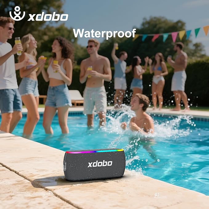 X8 III Portable Bluetooth Speaker Small Bluetooth Speaker Waterproof: IPX7 Computer Speakers Wireless with RGB Lights for Home/Outdoor/Party/Beach/Birthday Gift
