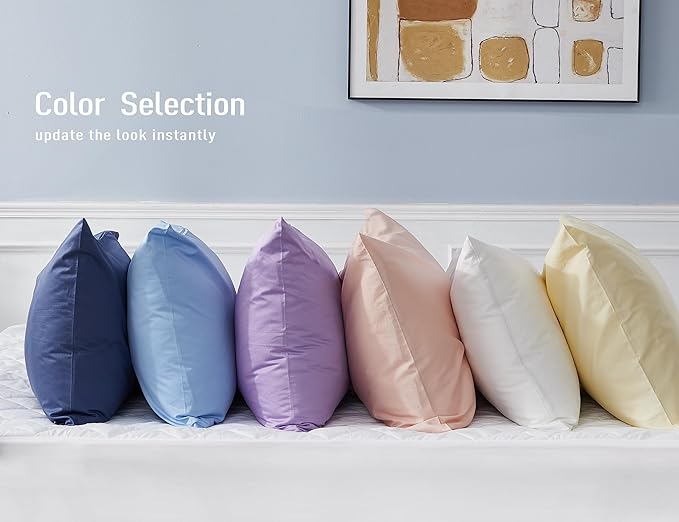 Sunflower King Pillowcases Set of 2, 100% Cotton King Size Pillow Cases 2, 20×40 inches Light Purple, Soft and Breathable