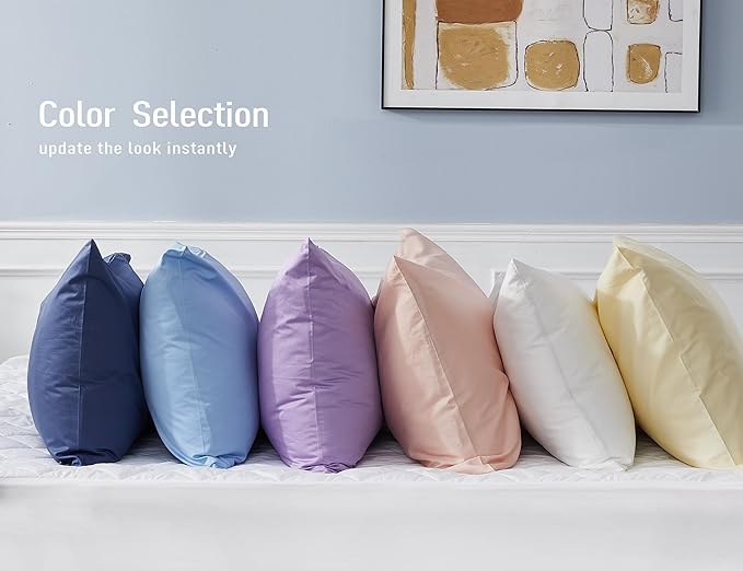 Sunflower King Pillowcases Set of 2, 100% Cotton King Size Pillow Cases 2, 20×40 inches Purplish Blue, Soft and Breathable