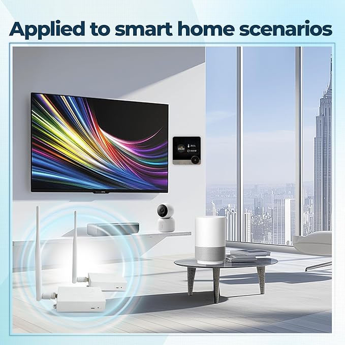 WiFi HaLow IoT Module, WiFi Halo Bridge with 802.11ah, Long-Range Point-to-Point Transmission, Supports Ethernet & Serial Communication, Ideal for Drones, Robotics, Industrial Control & IoT Smart Home