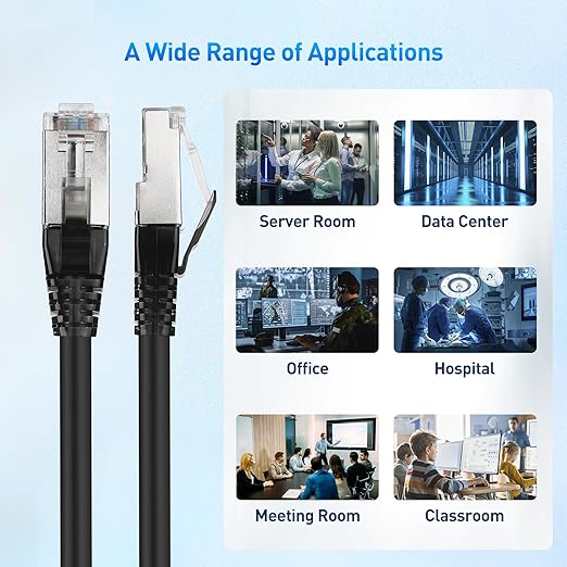 Cable Matters [Cat8 Certified] 40Gbps Shielded Cat 8 Ethernet Cable - 10ft, 2000Mhz Category 8 Ethernet Cord, Cat8 Cable for Gaming, Black