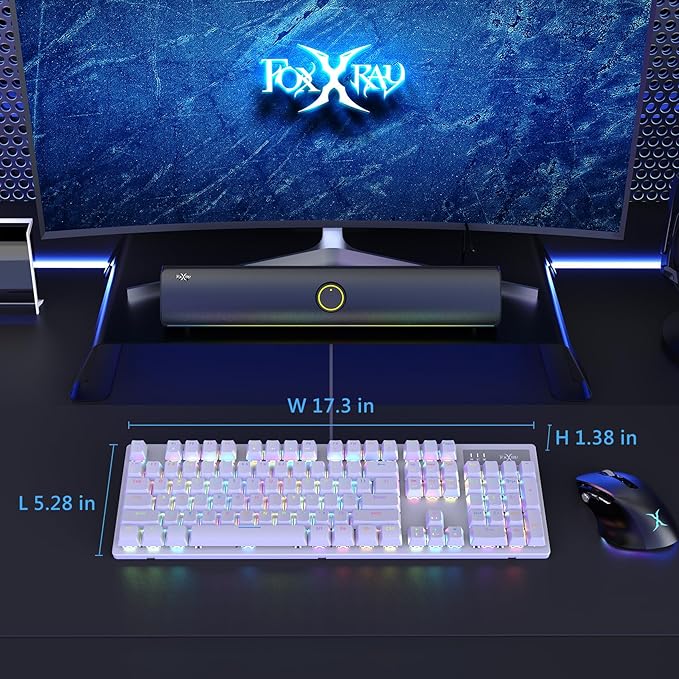 HKM-88 Full-Size Mechanical Gaming Keyboard, Customizable Keys with Macro Support, RGB Backlit, Outemu Blue Switches, USB Plug and Play for PC