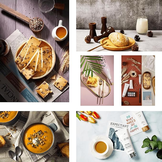 26 Patterns Product Photography Backdrops 39x27in Small Background for Food
