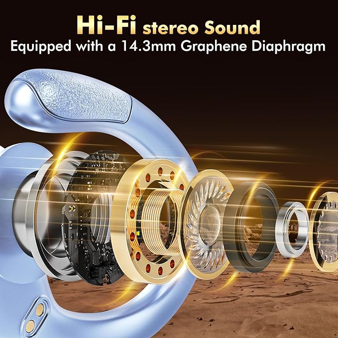 Wireless Earbuds, Sports Bluetooth Headphones, 80Hrs Playtime Ear Buds with LED Power Display, Noise Canceling Headset, IPX7 Waterproof Earphones for Workout/Running (Blue)